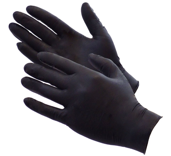 ShuBee® Black Gauntlet® Silver Edition Black Nitrile Gloves