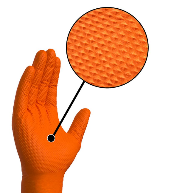 Orange Heavy Duty Nitrile Gloves